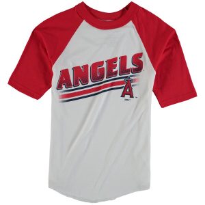 Los Angeles Angels Stitches Youth 3/4-Sleeve Raglan T-Shirt