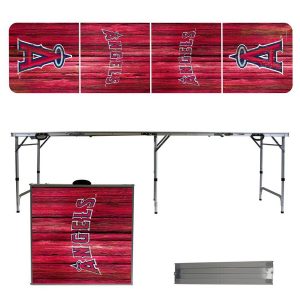 Los Angeles Angels Weathered Design 8′ Portable Folding Tailgate Table