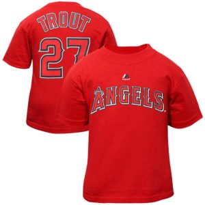 Mike Trout Los Angeles Angels Majestic Toddler Player Name and Number T-Shirt