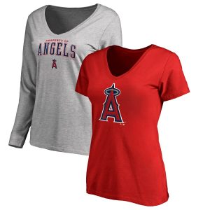 Women’s Los Angeles Angels V-Neck T-Shirt Combo Set