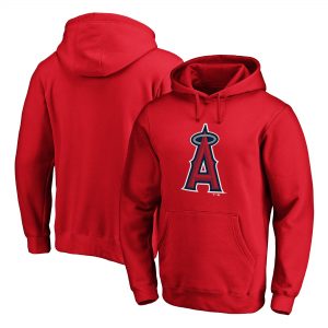 Fanatics Branded Los Angeles Angels Red Official Logo Pullover Hoodie