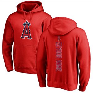 Fanatics Branded Los Angeles Angels Red Personalized Playmaker Pullover Hoodie