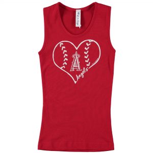 Girls Youth Los Angeles Angels Soft as a Grape Red Cotton Tank Top