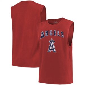 Men’s Los Angeles Angels Majestic Threads Red Softhand Muscle Tank Top