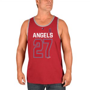 Men’s Los Angeles Angels Mike Trout Majestic Red Catch The Dream Tank Top