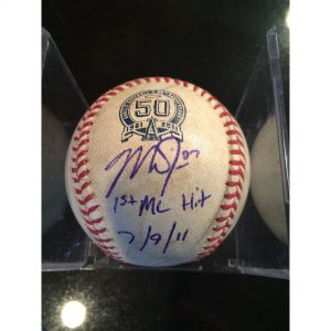 Mike Trout Game Used Baseball Signed Inscribed – 1st Hit Game 7/9/11 MLB HOLO