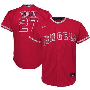 Mike Trout Los Angeles Angels Nike Youth Alternate 2020 Replica Player Jersey