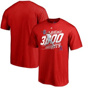 Youth Los Angeles Angels Albert Pujols Majestic Red 3000th Hit Career Achievement Photo T-Shirt