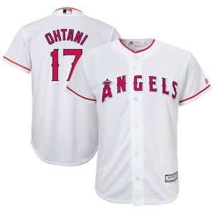 Youth Los Angeles Angels Shohei Ohtani Majestic White Home Official Cool Base Player Jersey