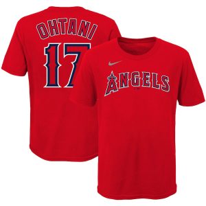Youth Los Angeles Angels Shohei Ohtani Nike Red Player Name & Number